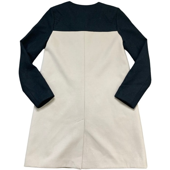 BROOKLYN INDUSTRIES Woven Contrast Jacket With Hidden Button Beige/Black Small - Picture 7 of 10